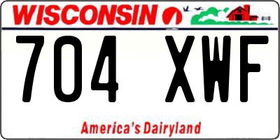 WI license plate 704XWF