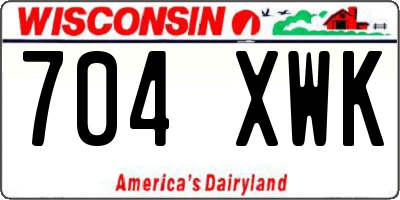 WI license plate 704XWK