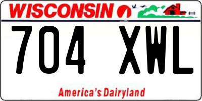 WI license plate 704XWL