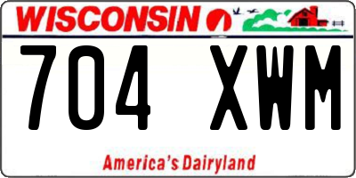 WI license plate 704XWM
