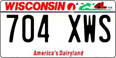 WI license plate 704XWS