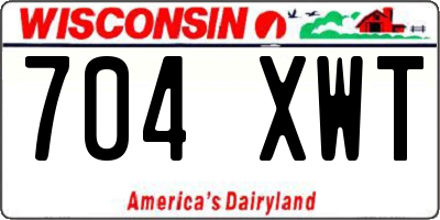 WI license plate 704XWT