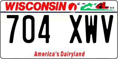 WI license plate 704XWV