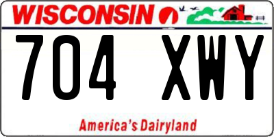 WI license plate 704XWY