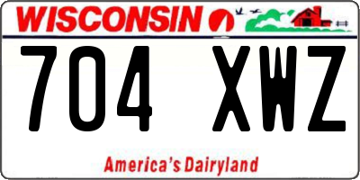 WI license plate 704XWZ
