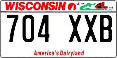 WI license plate 704XXB
