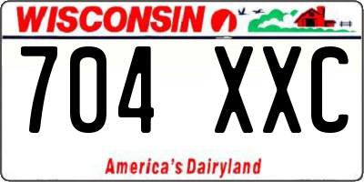 WI license plate 704XXC