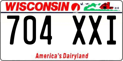 WI license plate 704XXI