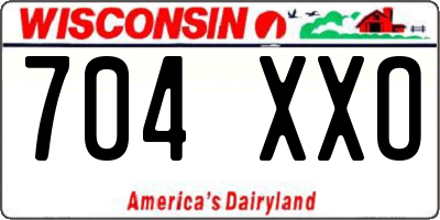 WI license plate 704XXO