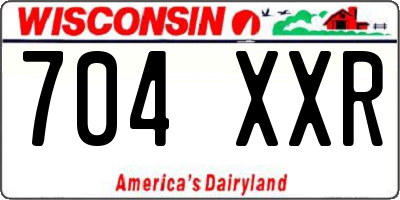 WI license plate 704XXR