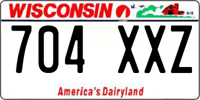 WI license plate 704XXZ