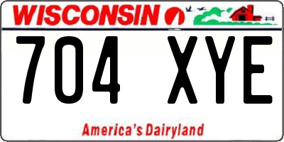 WI license plate 704XYE