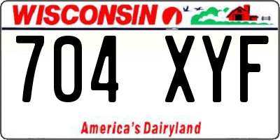 WI license plate 704XYF