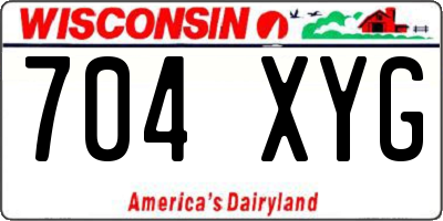 WI license plate 704XYG