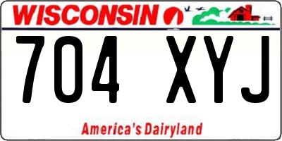 WI license plate 704XYJ