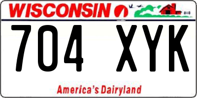 WI license plate 704XYK
