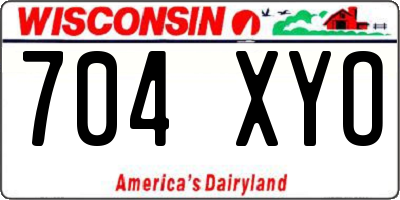 WI license plate 704XYO
