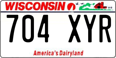 WI license plate 704XYR