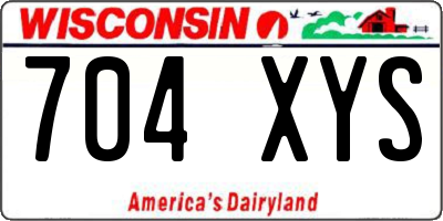 WI license plate 704XYS