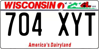 WI license plate 704XYT