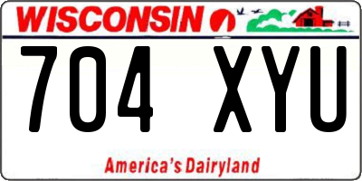 WI license plate 704XYU