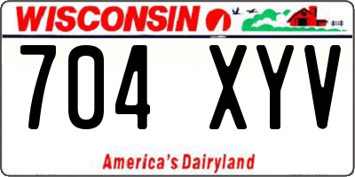 WI license plate 704XYV