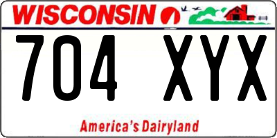 WI license plate 704XYX