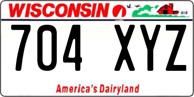 WI license plate 704XYZ