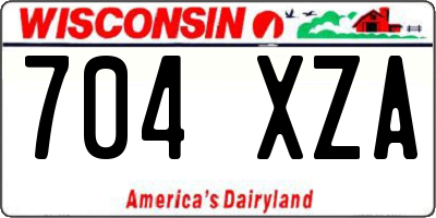 WI license plate 704XZA