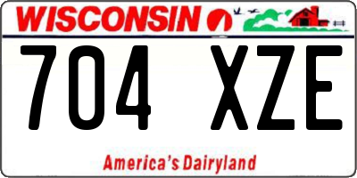 WI license plate 704XZE