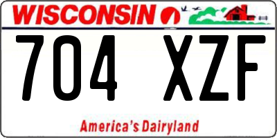 WI license plate 704XZF