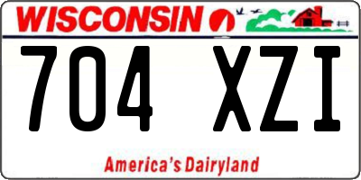 WI license plate 704XZI