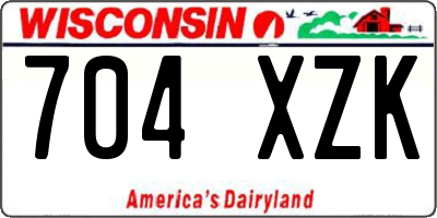 WI license plate 704XZK