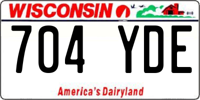 WI license plate 704YDE