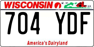 WI license plate 704YDF