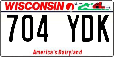 WI license plate 704YDK