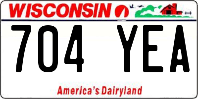 WI license plate 704YEA