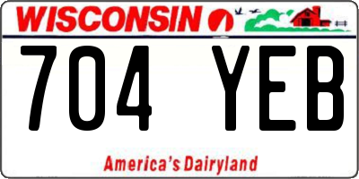 WI license plate 704YEB