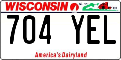 WI license plate 704YEL
