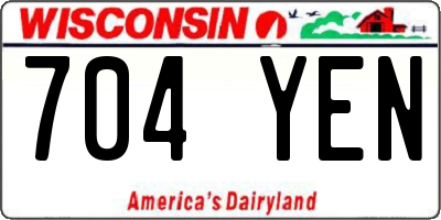 WI license plate 704YEN