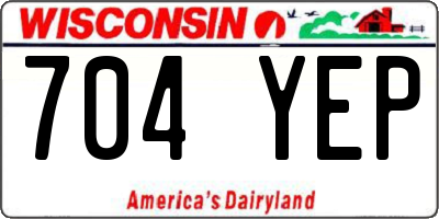WI license plate 704YEP