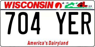 WI license plate 704YER