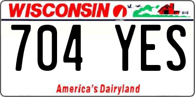 WI license plate 704YES