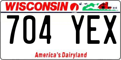 WI license plate 704YEX