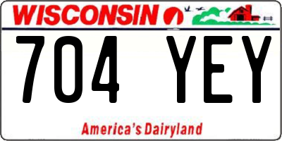 WI license plate 704YEY