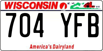 WI license plate 704YFB