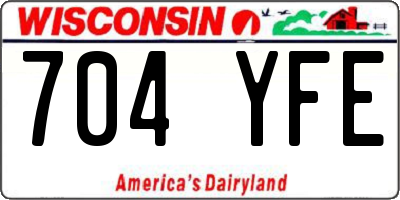 WI license plate 704YFE