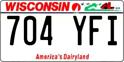 WI license plate 704YFI