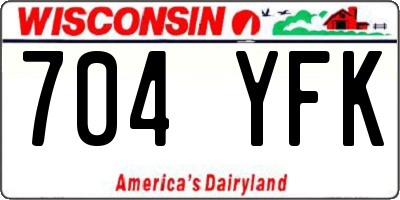 WI license plate 704YFK