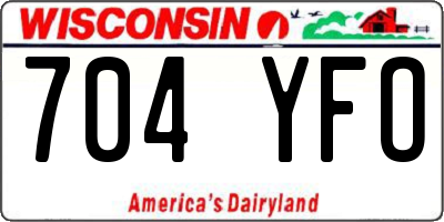 WI license plate 704YFO